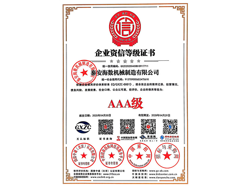 企業資信等級證書